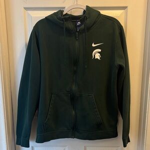 Nike Dark Green Hoodie with Spartan Emblem